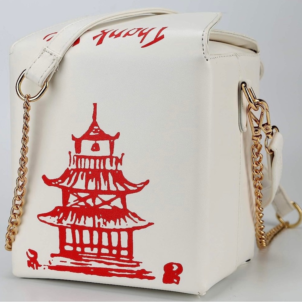 New Chinese Takeout Box Bag Take Away Crossbody Purse